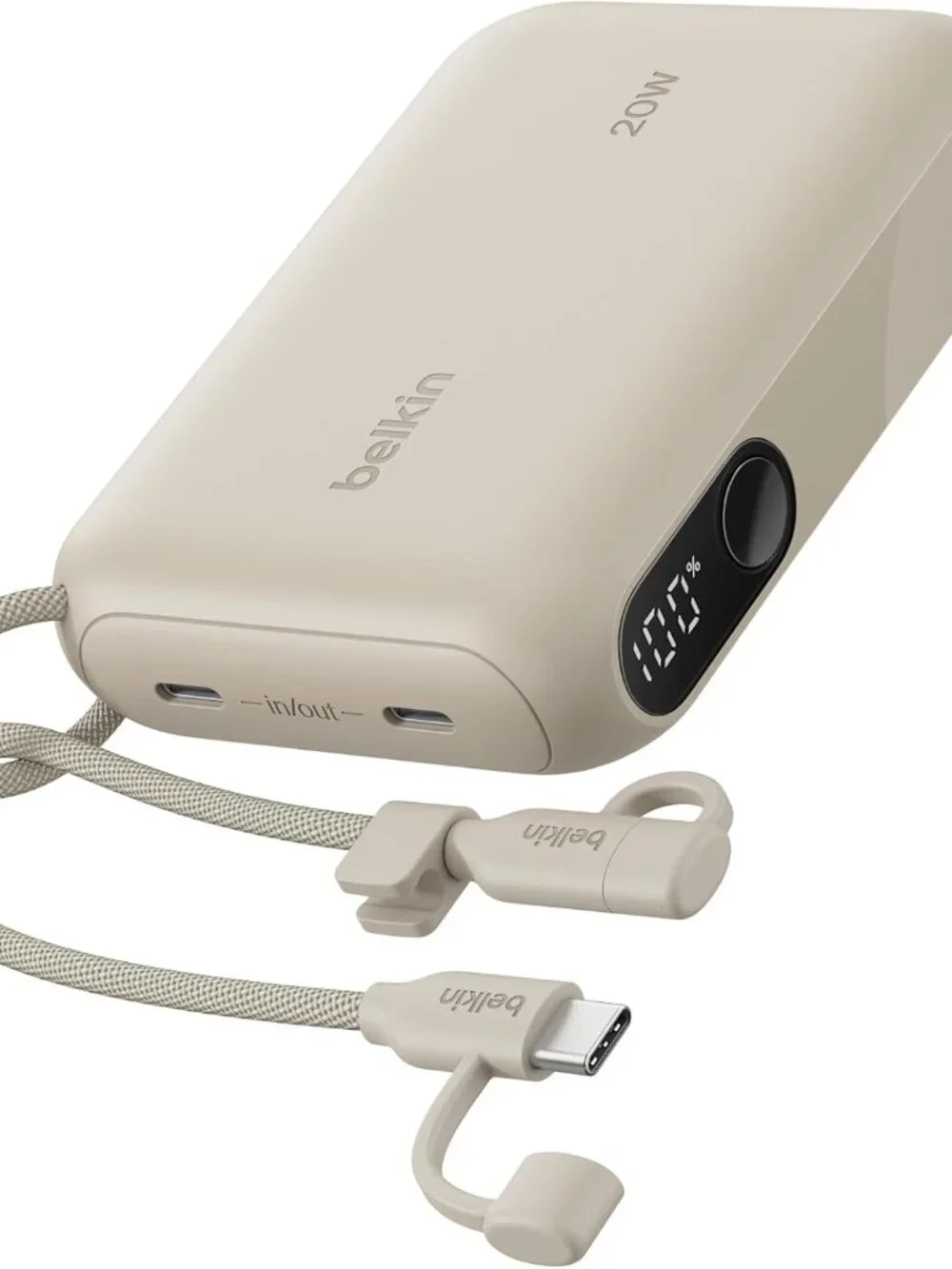 Belkin Slim 10,000mAh USB-C Portable Charger Power Bank - Sand - Picture 10 of 10